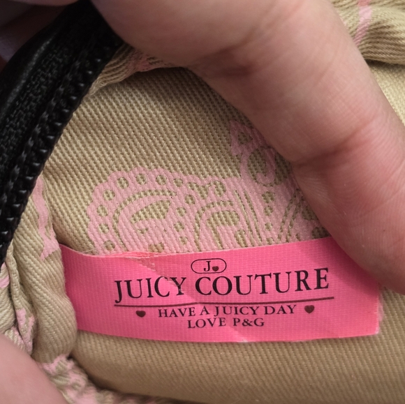 Juicy Couture Rare Vintage Small Makeup Cosmetics and Toiletry Bag Black Leather - Picture 5 of 5